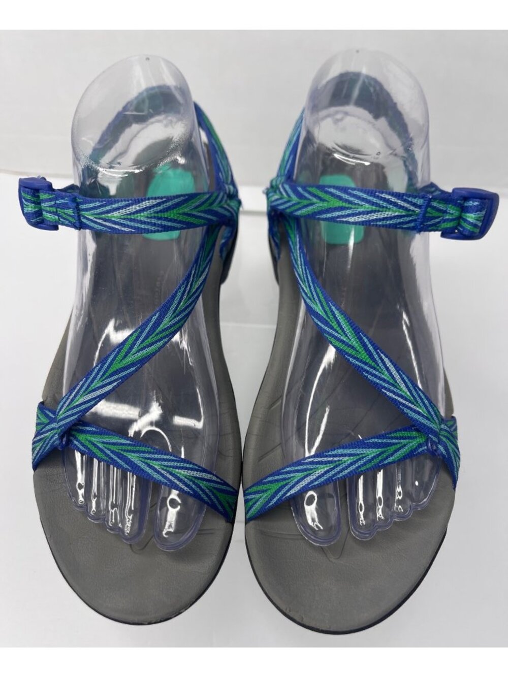 Teva Zirra Womens 7.5 Blue Green Strappy Cushion Sandals Casual Hiking Outdoor